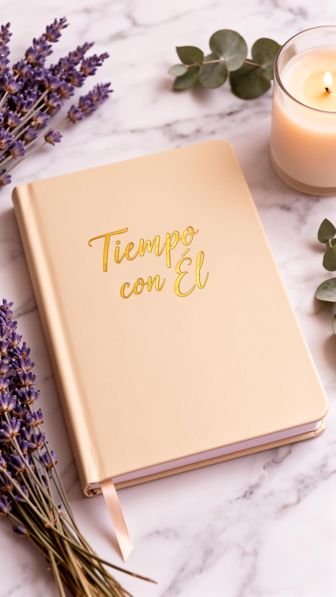 Mockup de la agenda devocional Tiempo con Él